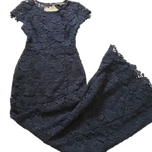 Lulu's Backless Floral Lace Maxi Gown Dress Small
